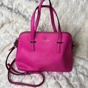 Kate Spade Cedar street Maise Crosshatch leather satchel crossbody purse.